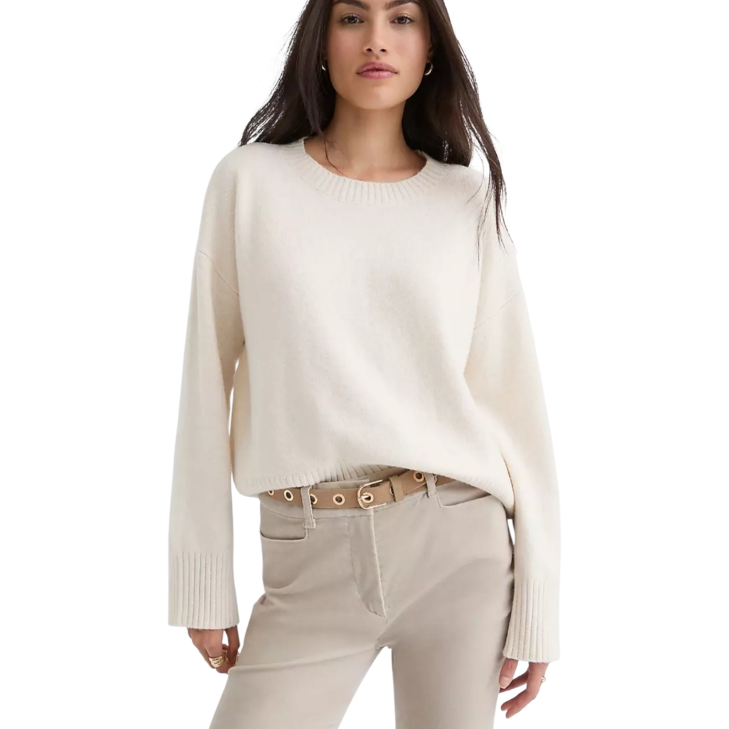 Loft Ivory Scoop Oversized Dolman Sleeve Sweater Size Small